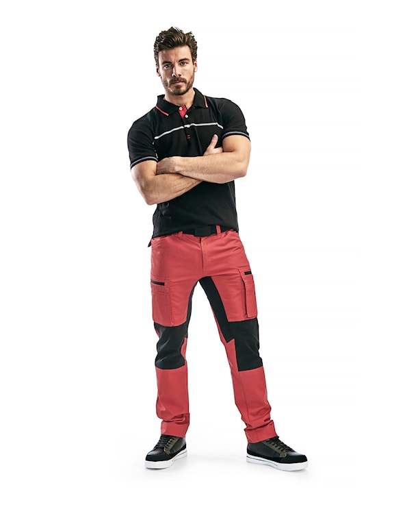 Blåkläder Service werkbroek met stretch 14591845 Rood/Zwart Rood/Zwart