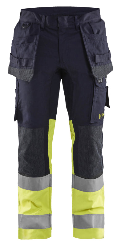 Blåkläder Multinorm werkbroek Inherent met stretch 14871512 Marine/High-Vis Geel Marine/High Vis Geel