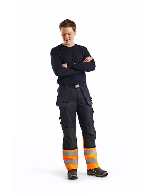 Blåkläder Multinorm inherent werkbroek 14891513 Marineblauw/Oranje Marineblauw/Oranje