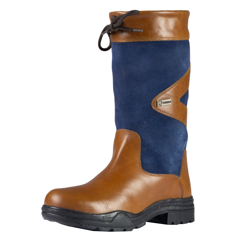 Horka Leren Laars Greenwich Gevoerd 146270 Cognac/Blauw (WEEKAANBIEDING!) Cognac/Blauw 0651