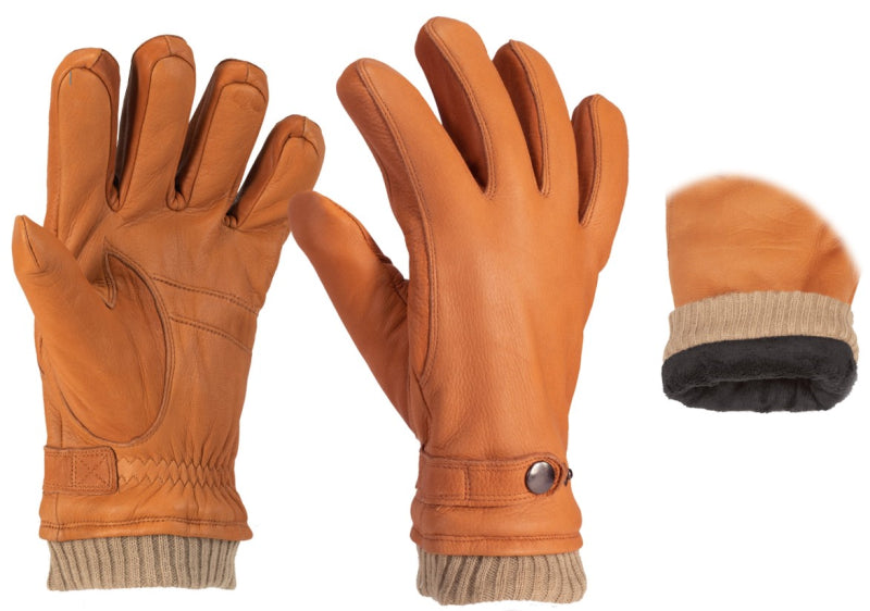 Mutka luxe leren (Herten) Heren Handschoenen Kimo 1184R Los per paar te bestellen Bruin