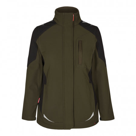 Engel 8815-229 Dames Softshell jack Bosgroen/Zwart 5320