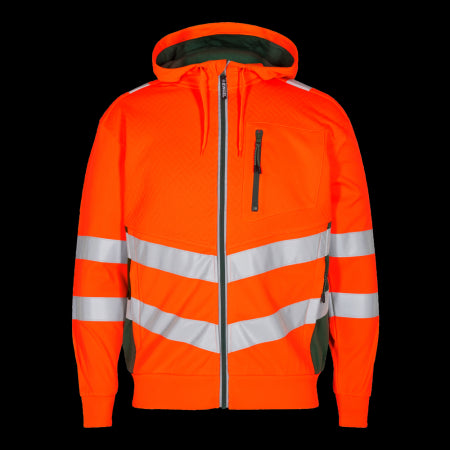 Engel Safety Sweatcardigan 8025-241 Oranje/Groen 101