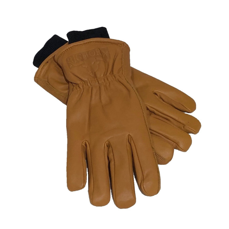 Bighorn Leren Vinger Handschoenen 580 Winter met boord Cognac