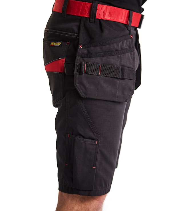 Blåkläder Service short met spijkerzakken 14941330 Zwart/Rood Zwart/Rood