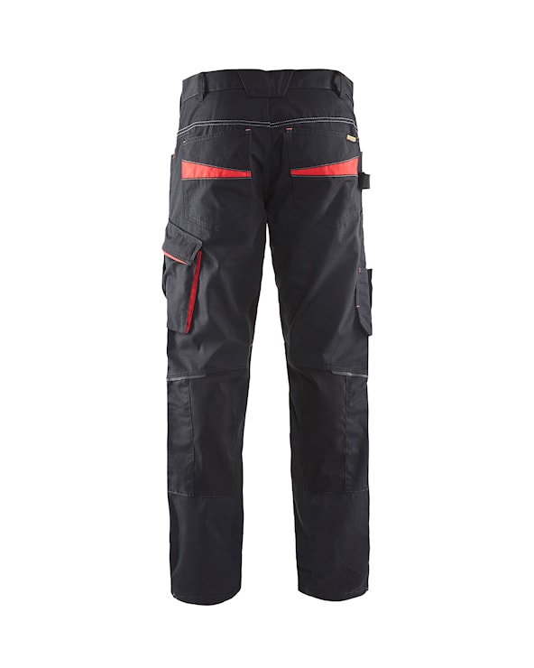 Blåkläder Service werkbroek met stretch zonder spijkerzakken 14951330 Zwart/Rood Zwart/Rood