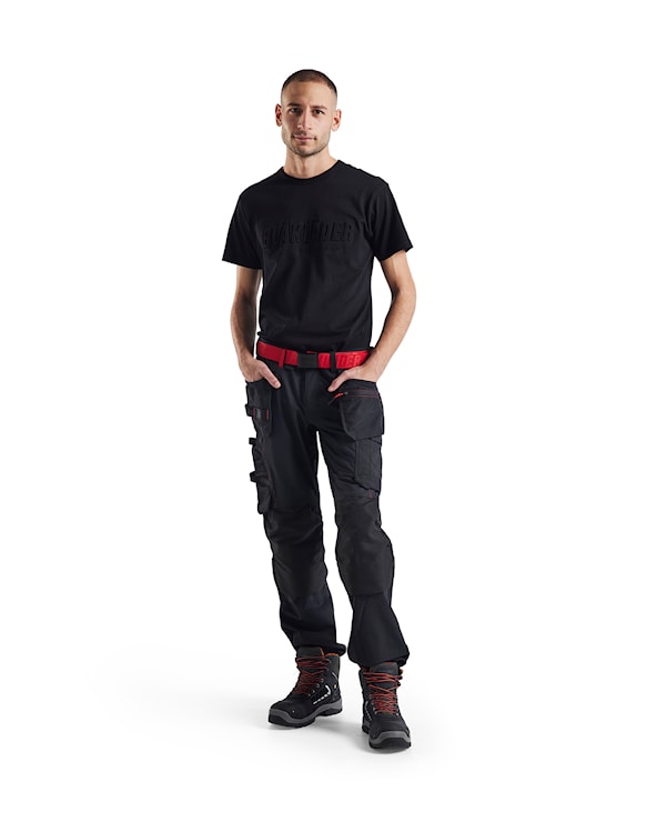 Blåkläder Werkbroek met 4-weg stretch 15221645 Zwart/Rood Zwart/Rood