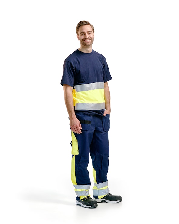 Blåkläder Werkbroek High-Vis 15291370 Marine/High-Vis Geel Marine/High-Vis Geel