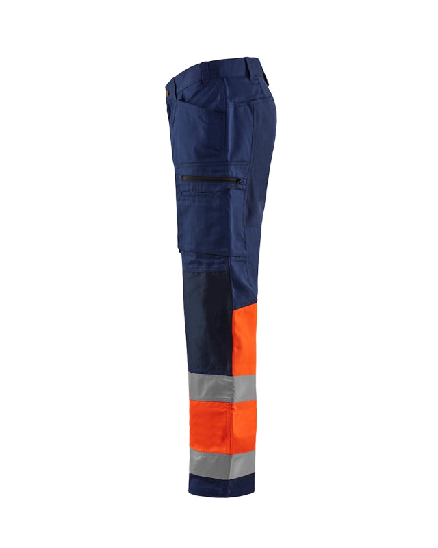 Blåkläder Werkbroek met stretch High-Vis 15511811 Marineblauw/Oranje Marineblauw/Oranje