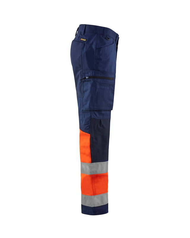 Blåkläder Werkbroek met stretch High-Vis 15511811 Marineblauw/Oranje Marineblauw/Oranje