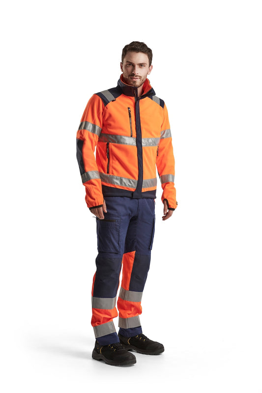 Blåkläder Werkbroek met stretch High-Vis 15511811 Marineblauw/Oranje Marineblauw/Oranje