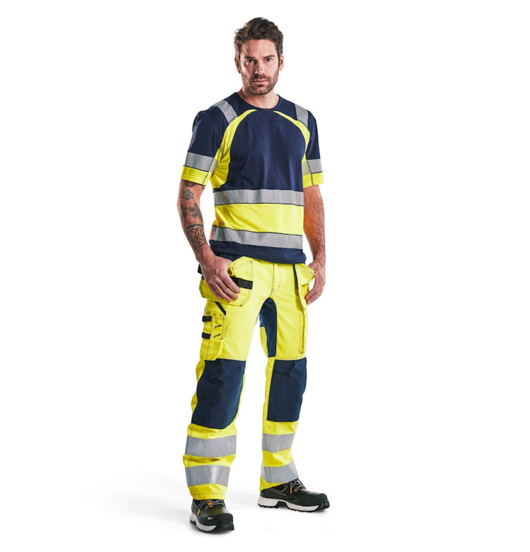 Blåkläder Werkbroek met stretch High-Vis 15521811 High-Vis Geel/Marineblauw High-Vis Geel/Marineblauw