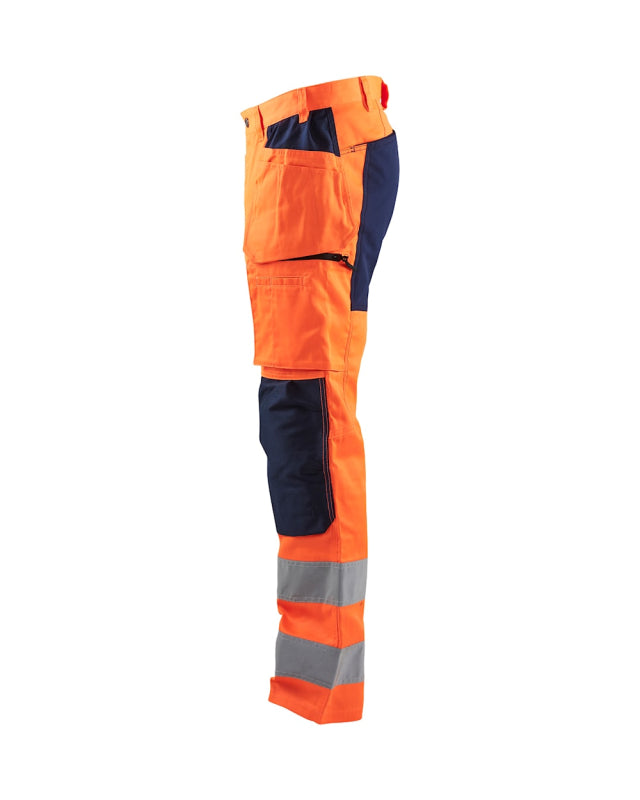 Blåkläder Werkbroek met stretch High-Vis 15521811 High-Vis Oranje/Marineblauw High-Vis Oranje/Marineblauw