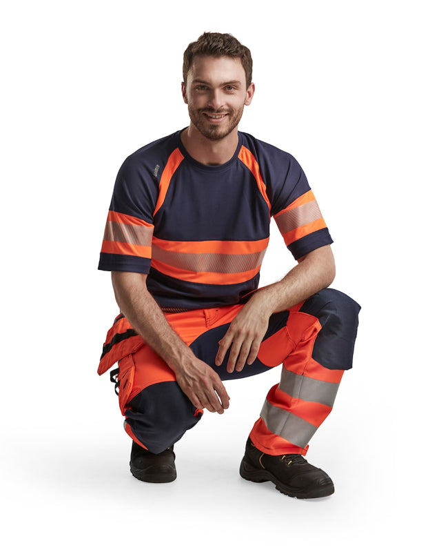 Blåkläder Werkbroek met stretch High-Vis 15521811 High-Vis Oranje/Marineblauw High-Vis Oranje/Marineblauw