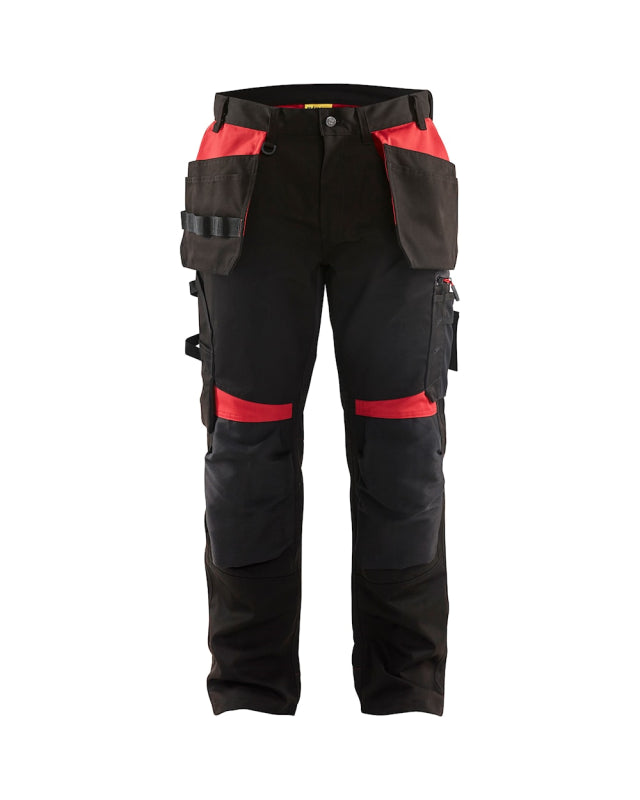 Blåkläder Werkbroek met spijkerzakken 15551860 Zwart/Rood Zwart/Rood