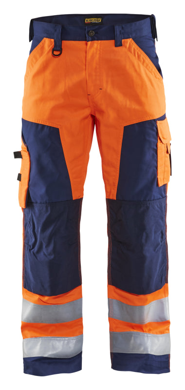 Blåkläder Werkbroek High-Vis zonder spijkerzakken 15661811 High-Vis Oranje/Marineblauw High Vis Oranje/Marineblauw