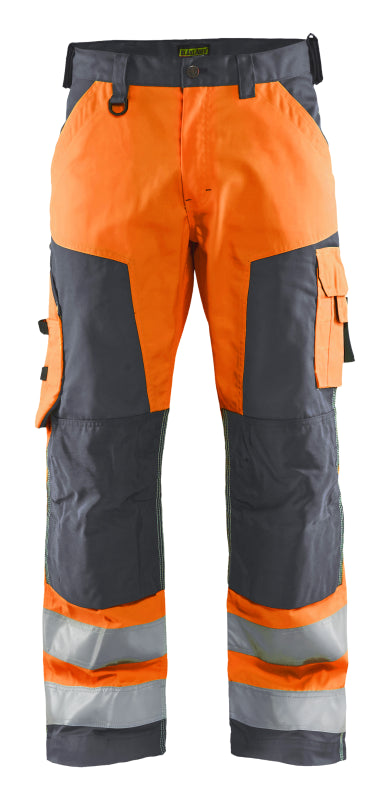 Blåkläder Werkbroek High-Vis zonder spijkerzakken 15661811 High-Vis Oranje/Medium Grijs High Vis Oranje/Medium Grijs