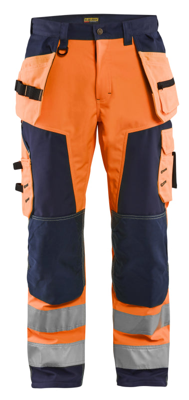 Blåkläder Werkbroek softshell High-Vis 15672517 High-Vis Oranje/Marineblauw High Vis Oranje/Marineblauw