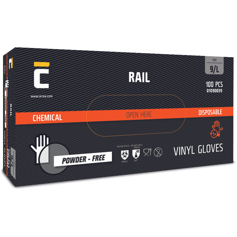 Cerva Rail Niet-Gepoederde Vinyl handschoenen (Doos=100stk) Wit