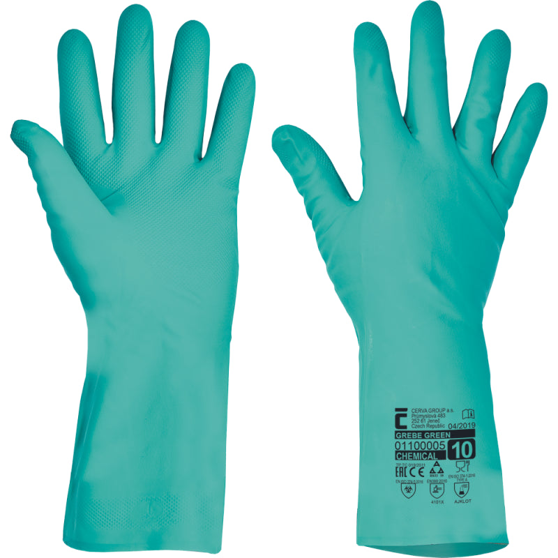 Cerva Grebe Handschoenen Nitrile (Verbouwing) Groen