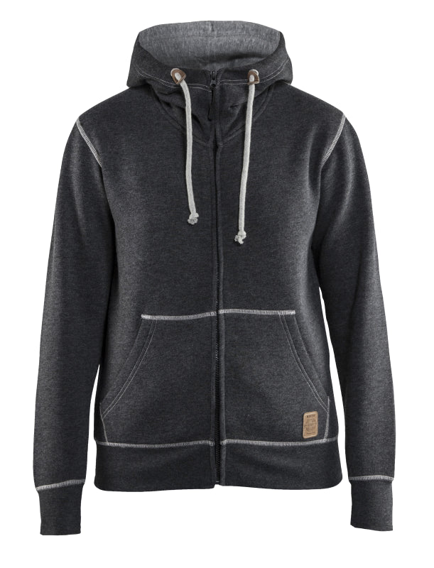 Blåkläder Dames hooded sweatvest 33731157 Zwart Mêlee Zwart Mêlee