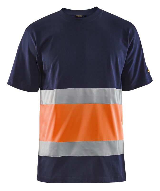 Blåkläder T-Shirt High-Vis 33871030 Marineblauw/Oranje Marineblauw/Oranje