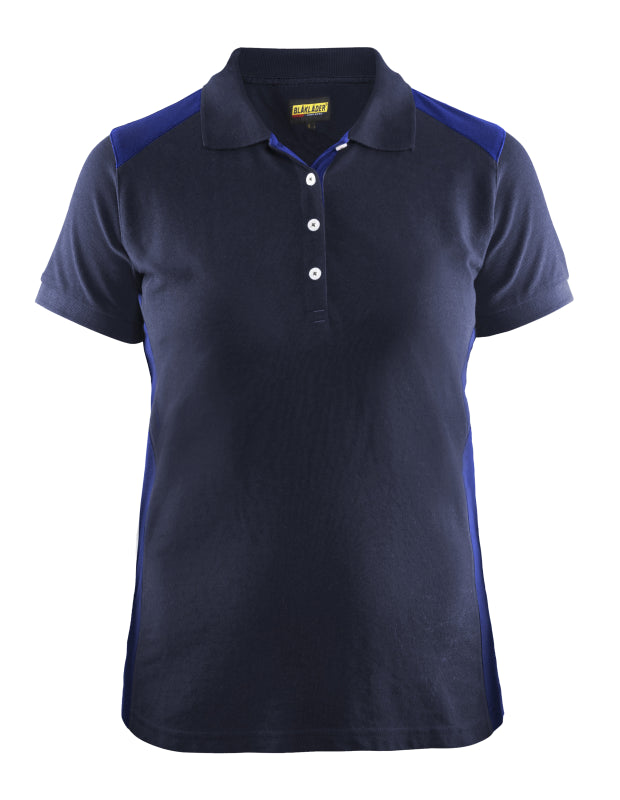 Blåkläder Dames poloshirt piqué 33901050 Marineblauw/Korenblauw Marineblauw/Korenblauw