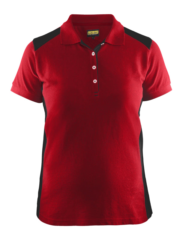 Blåkläder Dames poloshirt piqué 33901050 Rood/Zwart Rood/Zwart