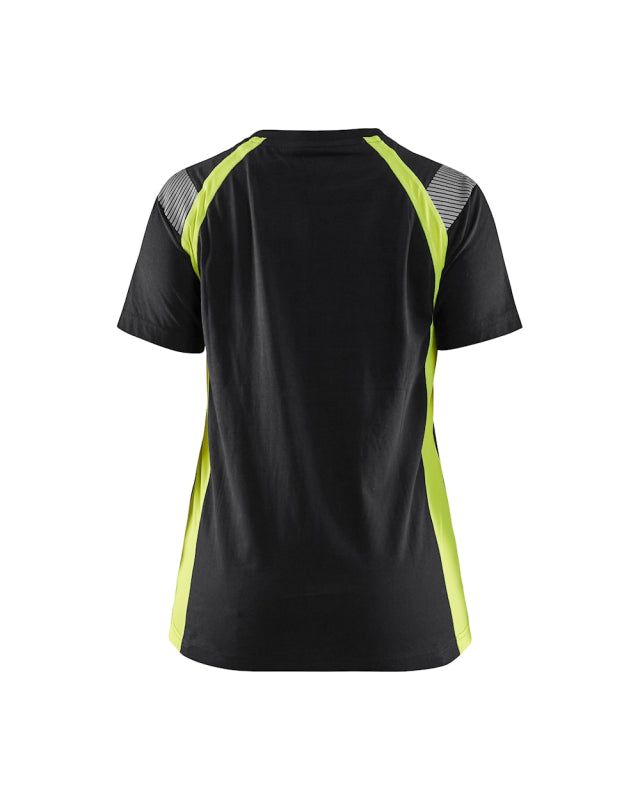 Blåkläder Dames T-Shirt Visible 34021030 Zwart/High-Vis Geel Zwart/High-Vis Geel