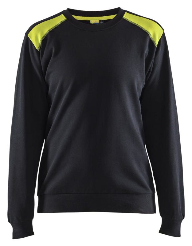 Blåkläder Sweatshirt bicolour Dames 34081158 Zwart/High-Vis Geel Zwart/High-Vis Geel