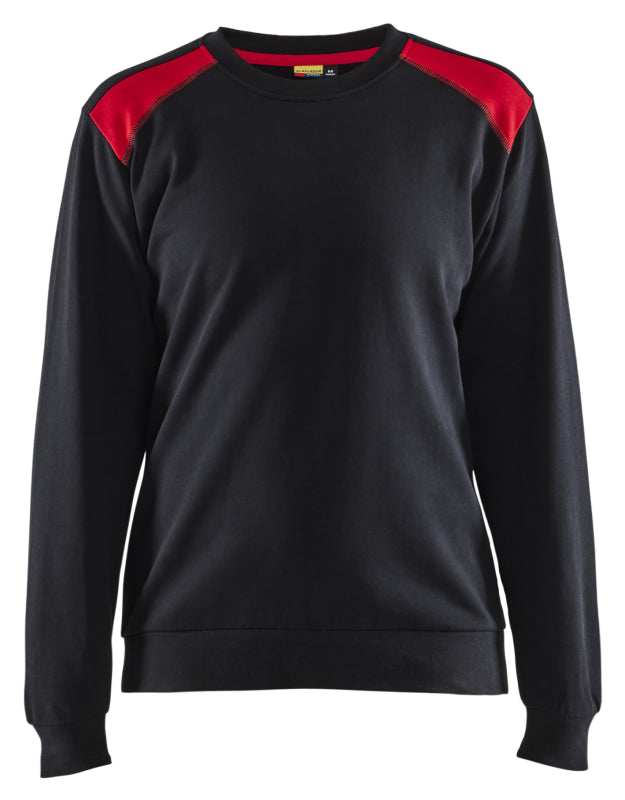 Blåkläder Sweatshirt bicolour Dames 34081158 Zwart/Rood Zwart/Rood