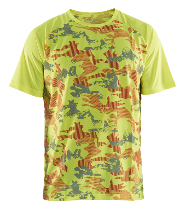 Blåkläder T-Shirt functioneel camo 34251011 High-Vis Geel/Grijs High-Vis Geel/Grijs