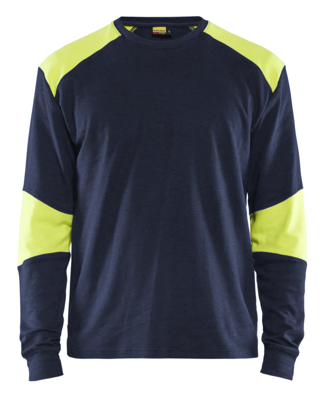 Blåkläder Vlamvertragend T-Shirt lange mouwen 34571761 Marine/High-Vis Geel Marine/High-Vis Geel