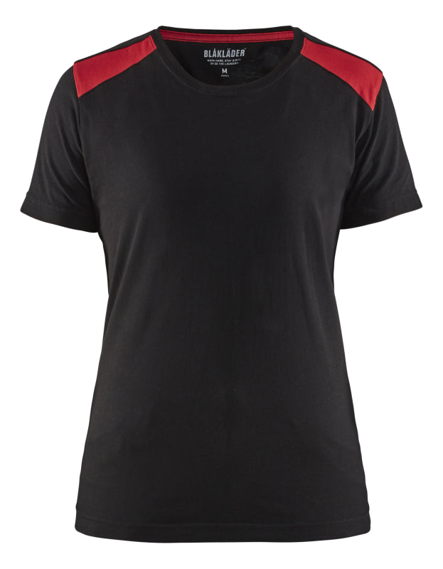 Blåkläder Dames T-Shirt 34791042 Zwart/Rood Zwart/Rood