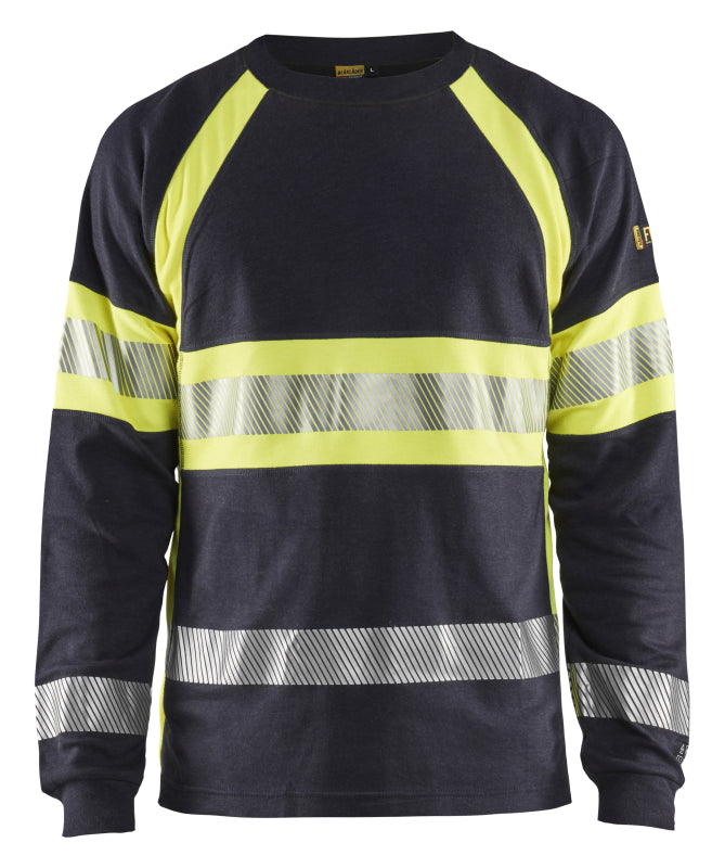 Blåkläder Vlamvertragend T-Shirt lange mouwen 34841761 Marine/High-Vis Geel Marine/High-Vis Geel