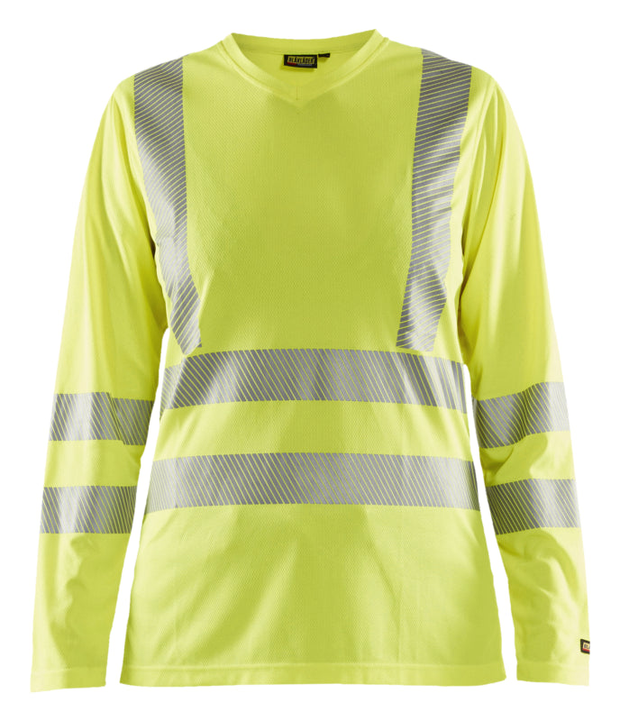 Blåkläder Dames T-Shirt lange mouw High-Vis 34851013 High-Vis Geel High-Vis Geel