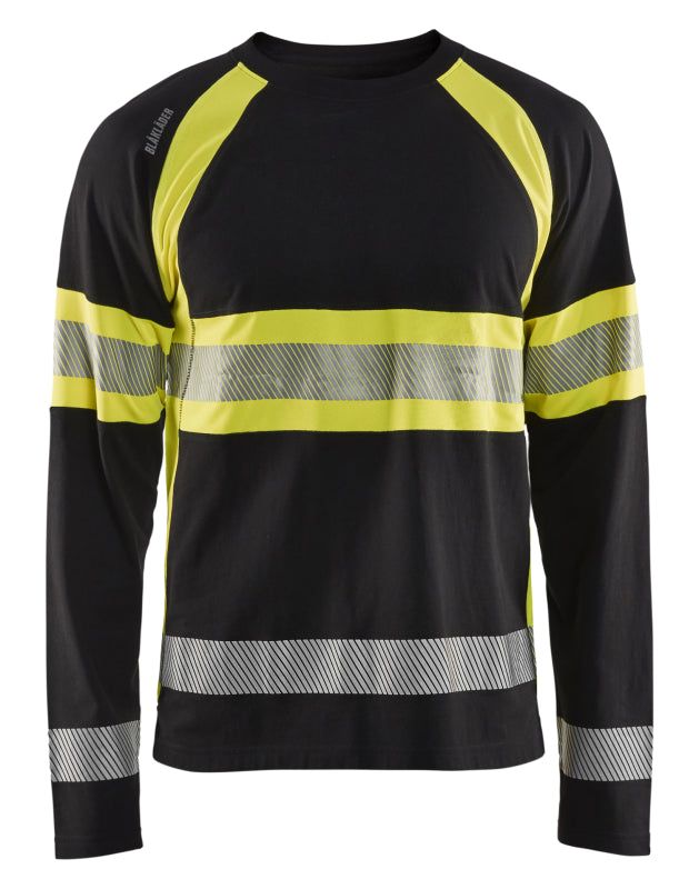 Blåkläder High-Vis T-Shirt lange mouwen 35101030 Zwart/High-Vis Geel Zwart/High-Vis Geel