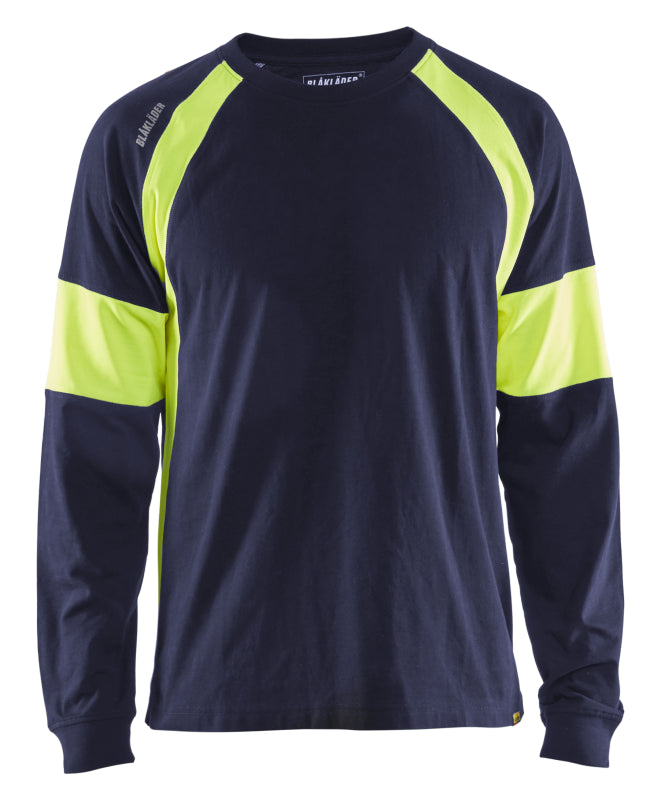 Blåkläder T-Shirt lange mouw 35201030 Marine/High-Vis Geel Marine/High-Vis Geel