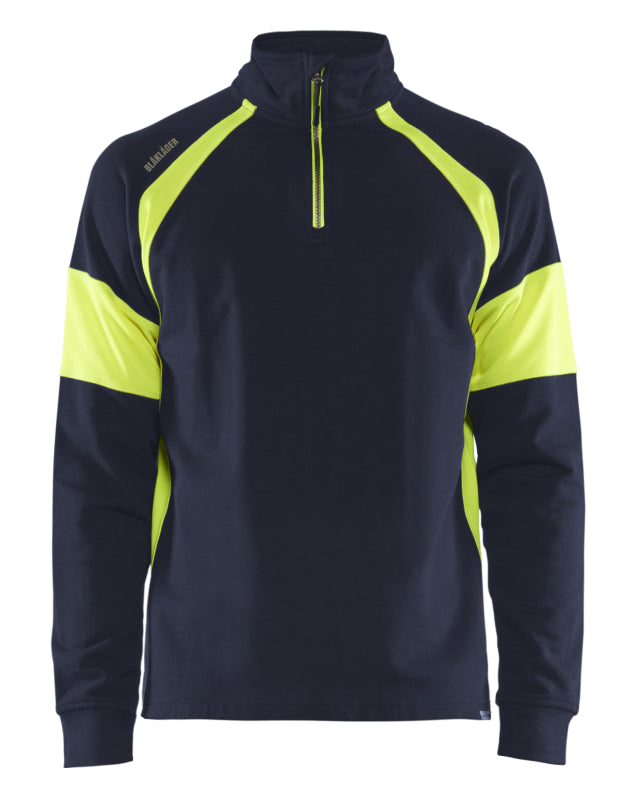 Blåkläder Sweatshirt met High-Vis zones 35501158 Marine/High-Vis Geel Marine/High-Vis Geel