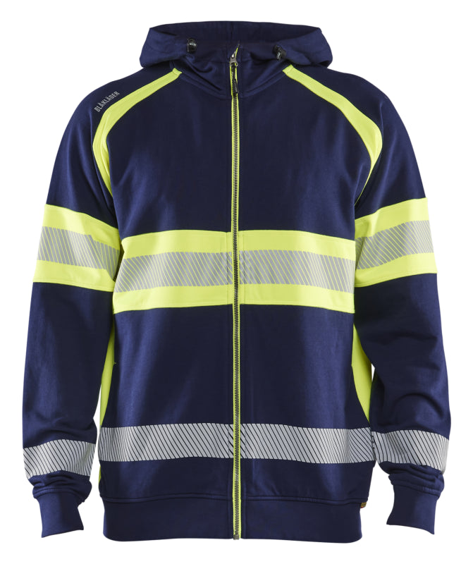 Blåkläder High-Vis Hooded Sweatshirt 35521158 Marine/High-Vis Geel Marine/High-Vis Geel