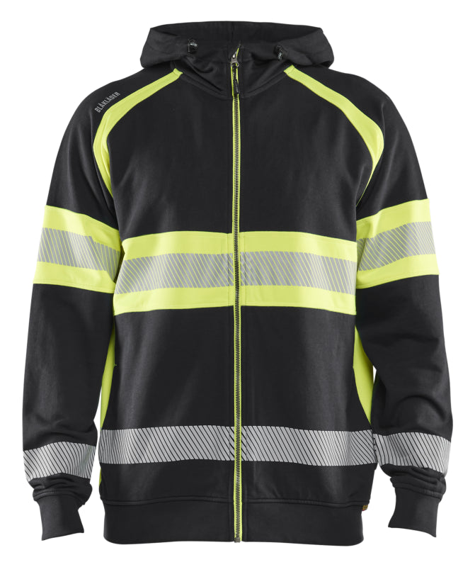 Blåkläder High-Vis Hooded Sweatshirt 35521158 Zwart/High-Vis Geel Zwart/High-Vis Geel