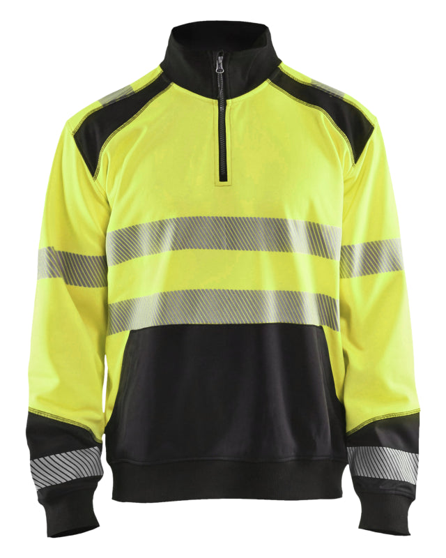 Blåkläder Sweatshirt halve rits High-Vis 35562528 High-Vis Geel/Zwart High-Vis Geel/Zwart