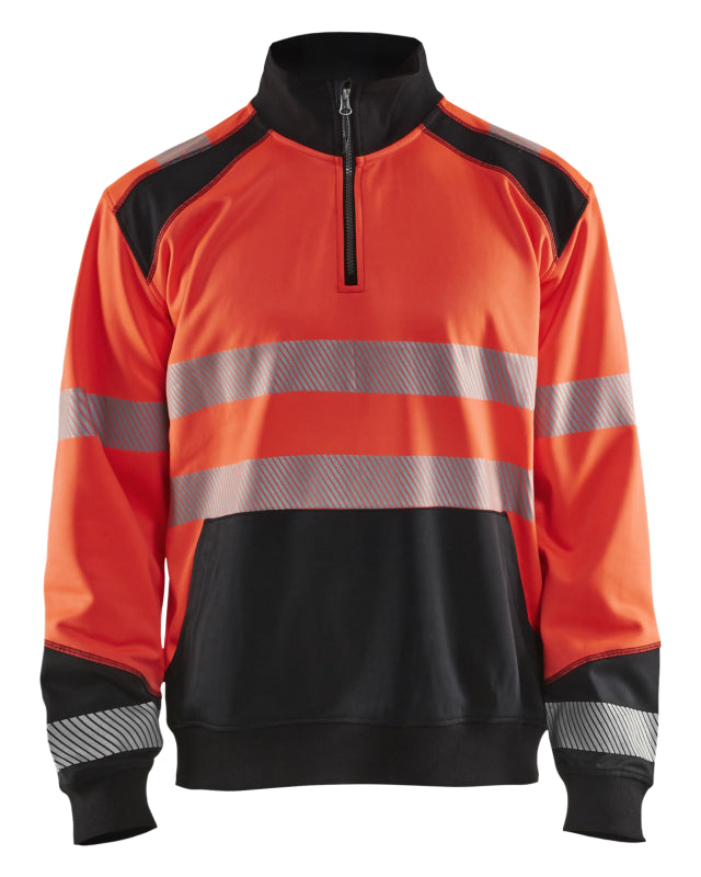 Blåkläder Sweatshirt halve rits High-Vis 35562528 High-Vis Rood/Zwart High-Vis Rood/Zwart