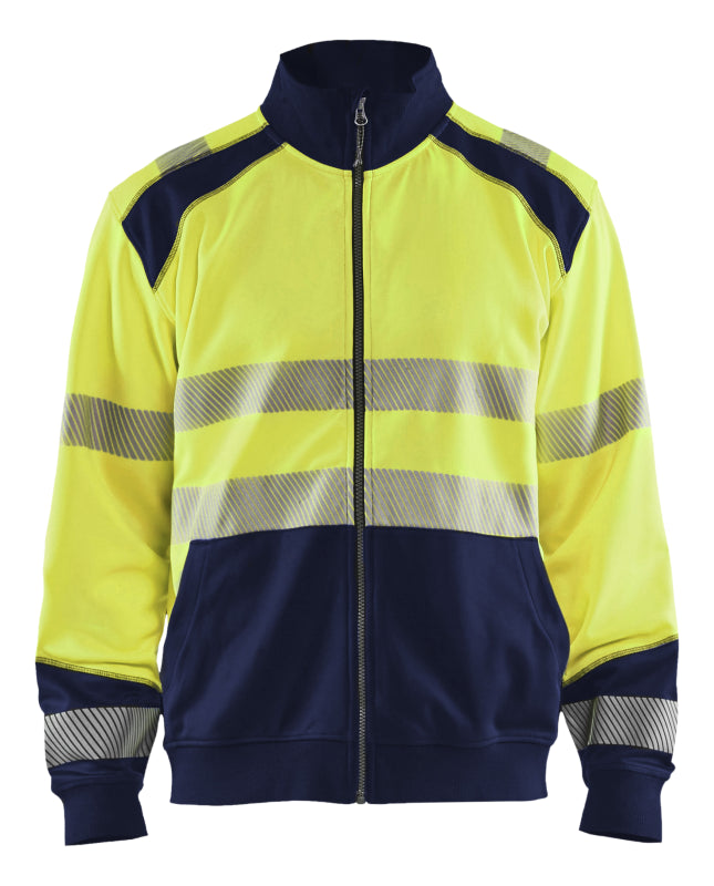 Blåkläder Sweatshirt hele rits High-Vis 35582528 High-Vis Geel/Marineblauw High-Vis Geel/Marineblauw