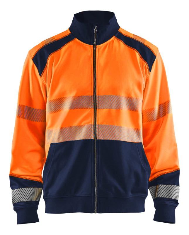 Blåkläder Sweatshirt hele rits High-Vis 35582528 High-Vis Oranje/Marineblauw High-Vis Oranje/Marineblauw