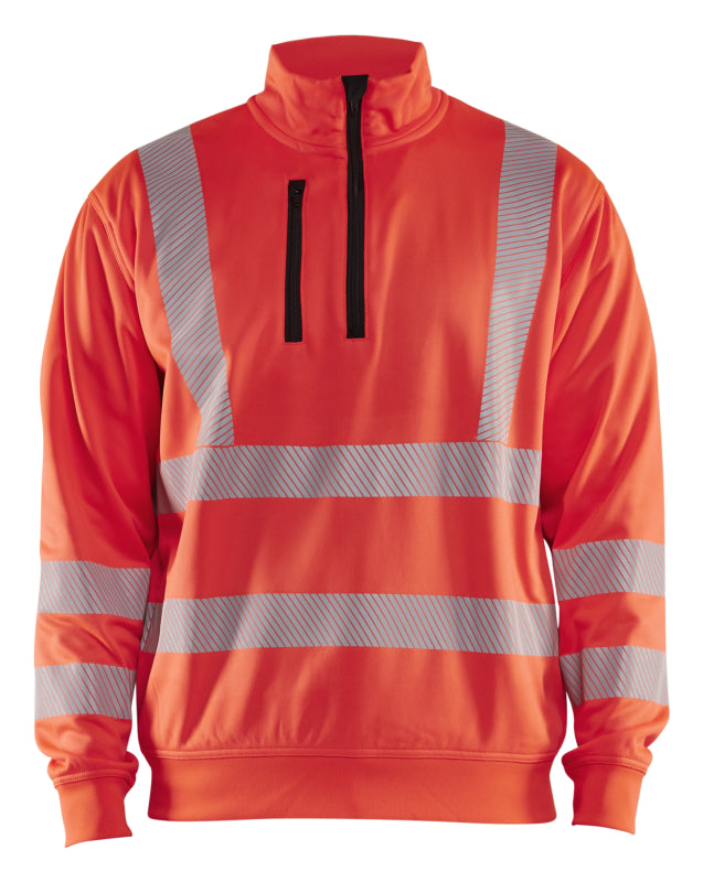 Blåkläder High-Vis Sweatshirt halve rits 35642538 High-Vis Rood High-Vis Rood