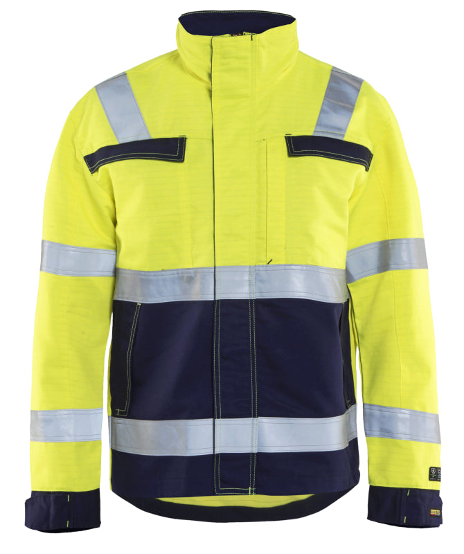 Blåkläder Multinorm jack. Ongevoerd 40871514 High-Vis Geel/Marineblauw High-Vis Geel/Marineblauw