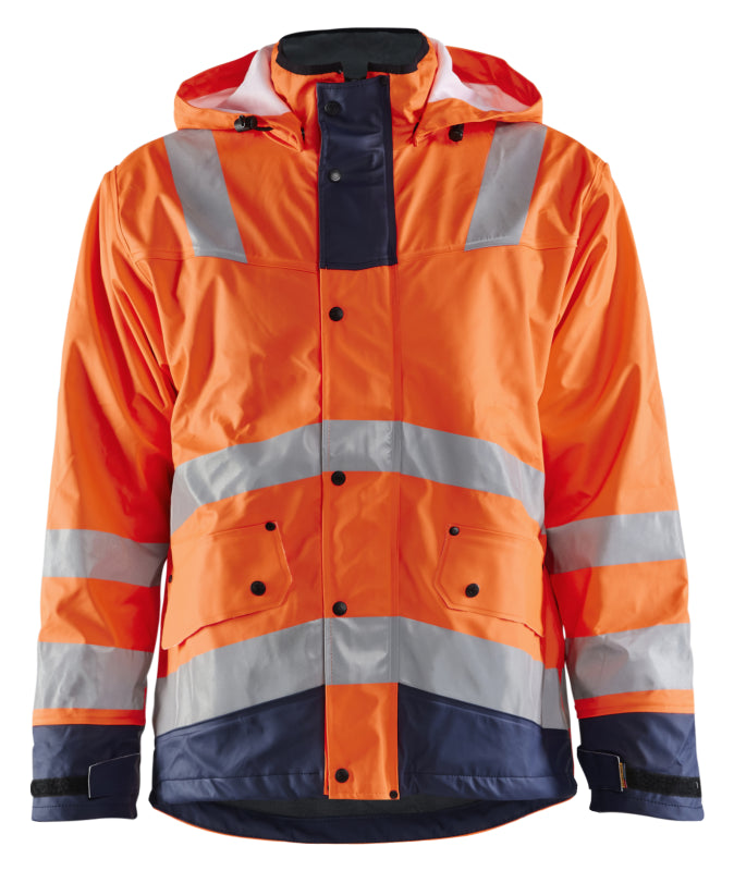 Blåkläder Regenjas gevoerd High-Vis LEVEL 2 43072003 High-Vis Oranje/Marineblauw High-Vis Oranje/Marineblauw