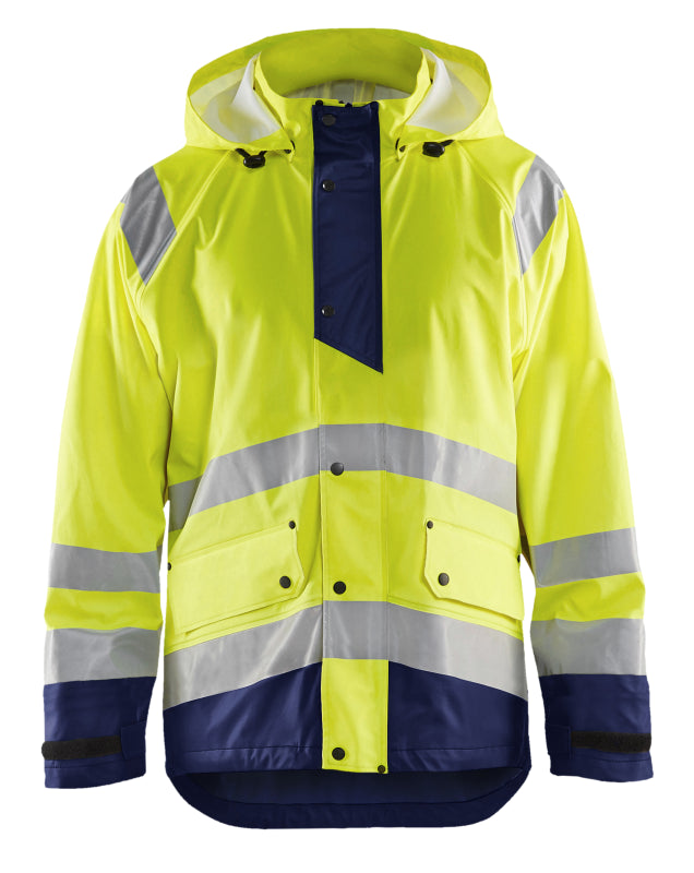 Blåkläder Regenjas High-Vis LEVEL 1 43232000 High-Vis Geel/Marineblauw High-Vis Geel/Marineblauw