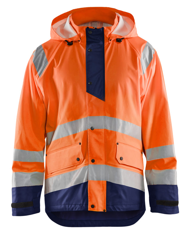 Blåkläder Regenjas High-Vis LEVEL 1 43232000 High-Vis Oranje/Marineblauw High-Vis Oranje/Marineblauw